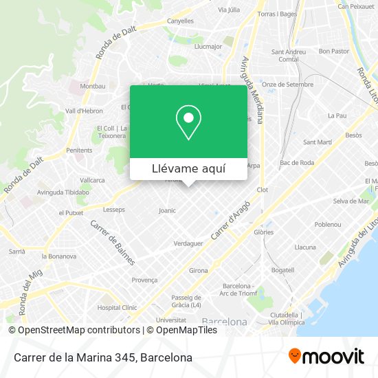 Mapa Carrer de la Marina 345