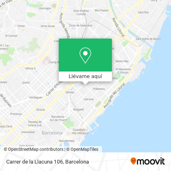 Mapa Carrer de la Llacuna 106