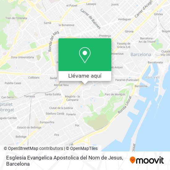 Mapa Esglesia Evangelica Apostolica del Nom de Jesus