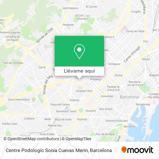 Mapa Centre Podologic Sonia Cuevas Merin