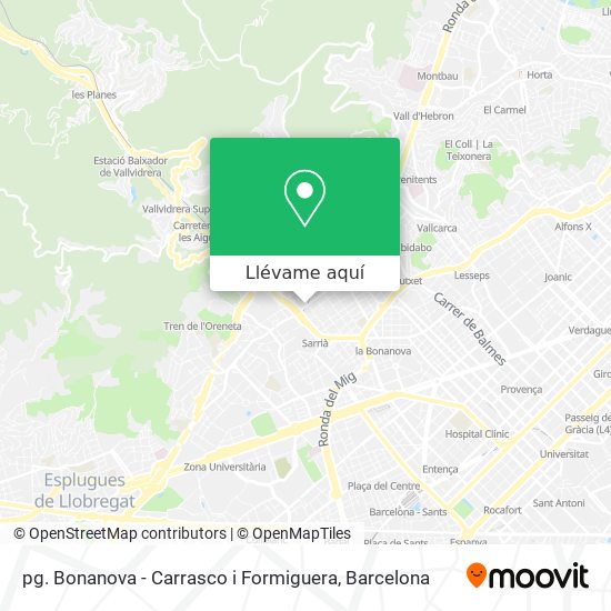 Mapa pg. Bonanova - Carrasco i Formiguera