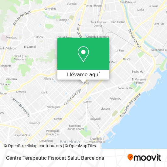 Mapa Centre Terapeutic Fisiocat Salut
