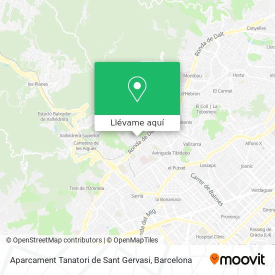 Mapa Aparcament Tanatori de Sant Gervasi