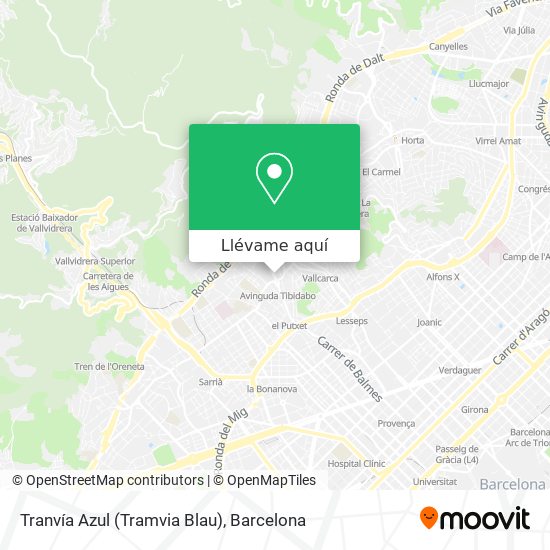 Mapa Tranvía Azul (Tramvia Blau)