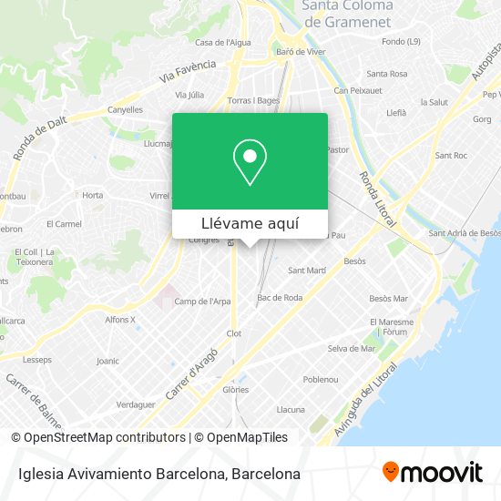 Mapa Iglesia Avivamiento Barcelona