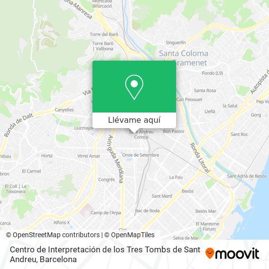 Mapa Centro de Interpretación de los Tres Tombs de Sant Andreu