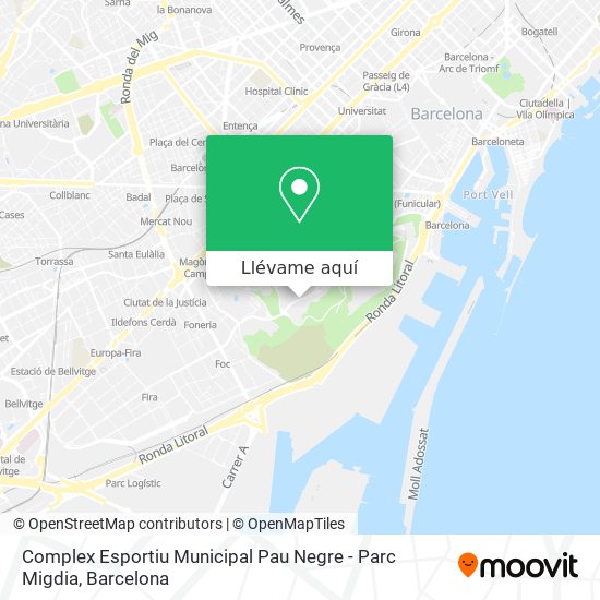 Mapa Complex Esportiu Municipal Pau Negre - Parc Migdia