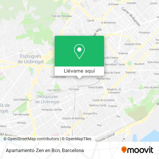 Mapa Apartamento Zen en Bcn