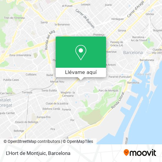 Mapa L'Hort de Montjuic