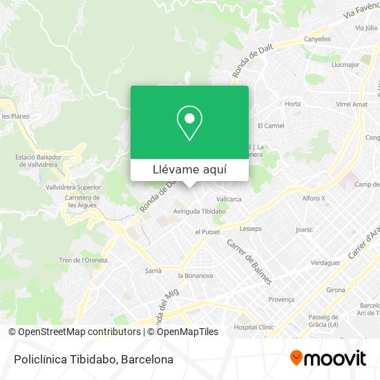 Mapa Policlínica Tibidabo