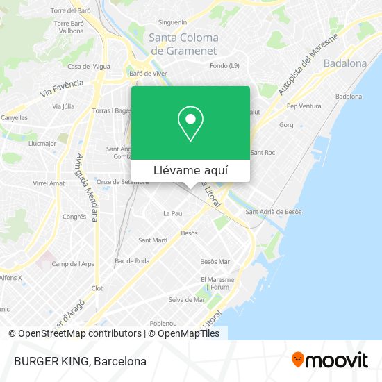 Mapa BURGER KING