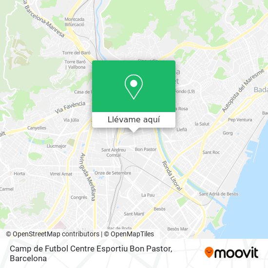 Mapa Camp de Futbol Centre Esportiu Bon Pastor