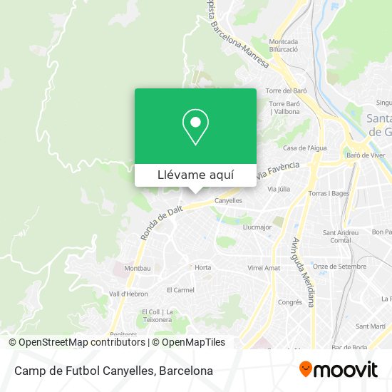 Mapa Camp de Futbol Canyelles