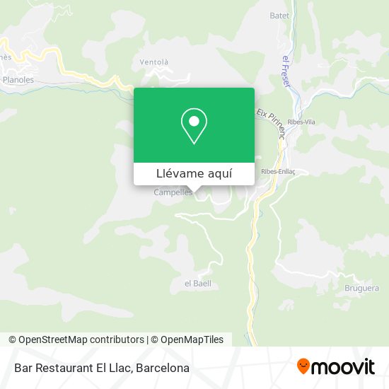 Mapa Bar Restaurant El Llac