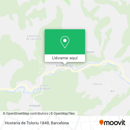 Mapa Hosteria de Toloriu 1848