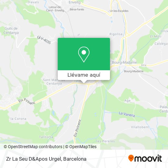Mapa Zr La Seu D&Apos Urgel