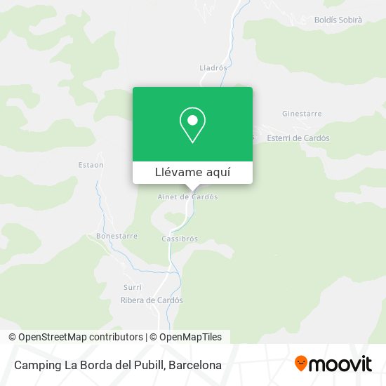 Mapa Camping La Borda del Pubill