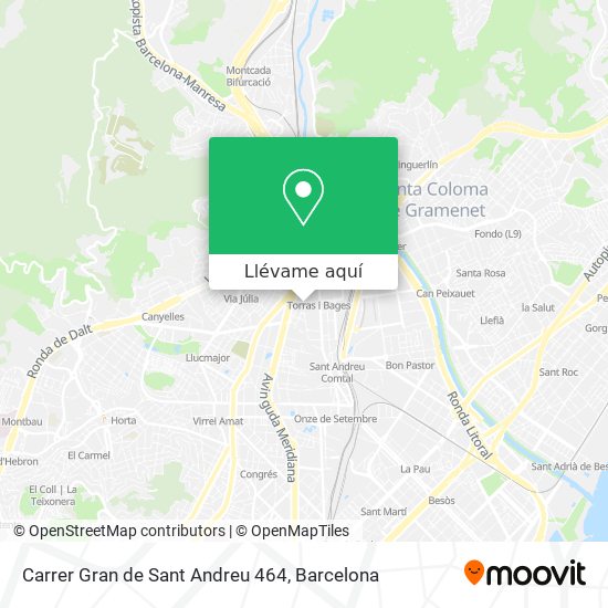 Cómo llegar a Carrer Gran de Sant Andreu 464 en Barcelona en Autobús,  Metro, Tren o Tranvía?