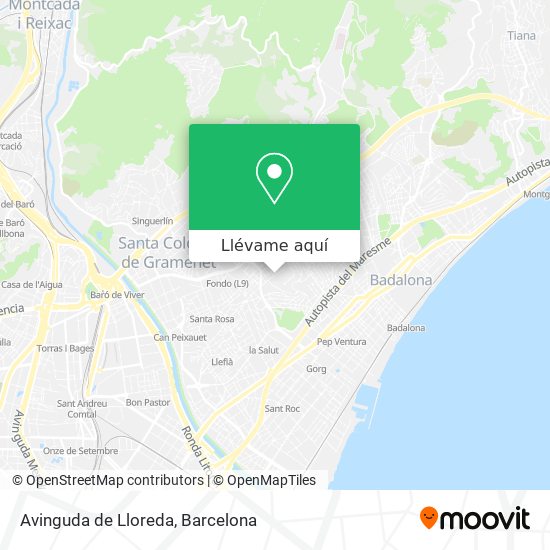Mapa Avinguda de Lloreda