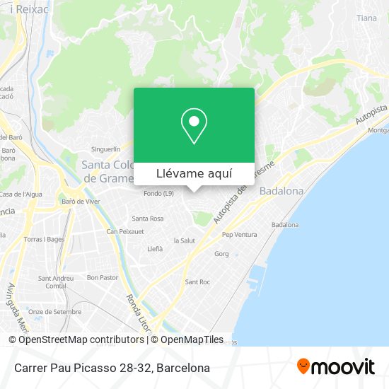 Mapa Carrer Pau Picasso 28-32