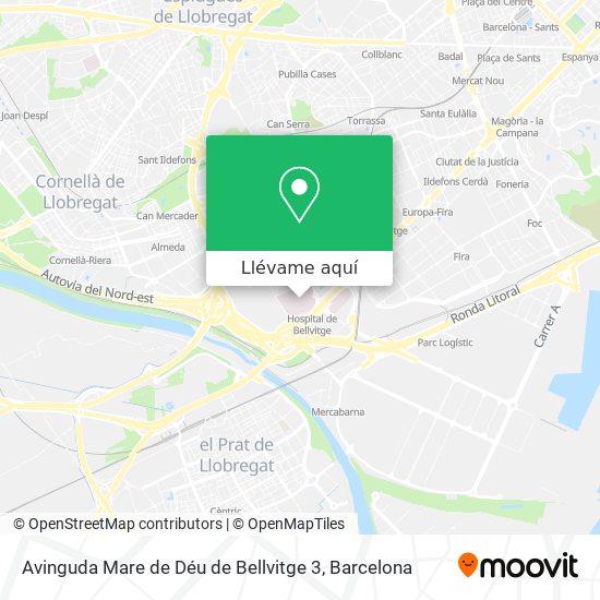 Mapa Avinguda Mare de Déu de Bellvitge 3