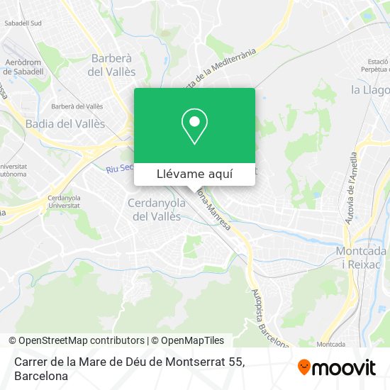 Mapa Carrer de la Mare de Déu de Montserrat 55