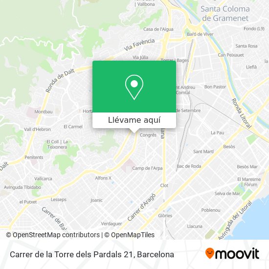 Mapa Carrer de la Torre dels Pardals 21