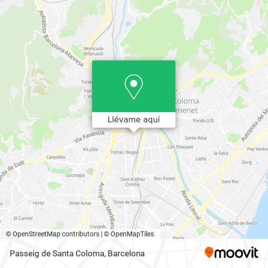 Mapa Passeig de Santa Coloma