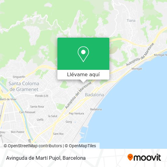 Mapa Avinguda de Martí Pujol