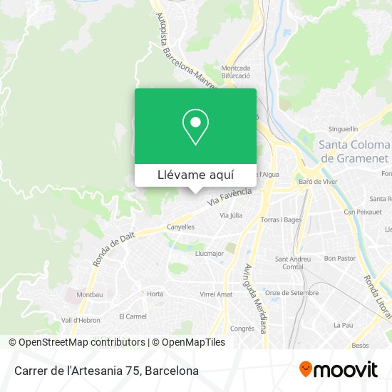 Mapa Carrer de l'Artesania 75