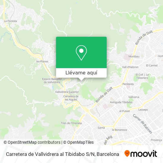 Mapa Carretera de Vallvidrera al Tibidabo S / N