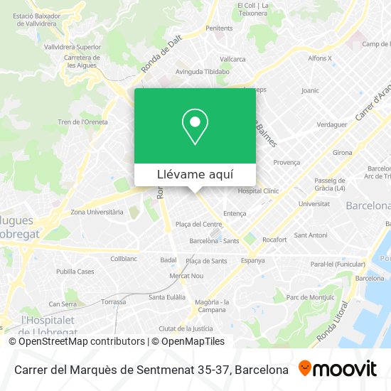 Mapa Carrer del Marquès de Sentmenat 35-37