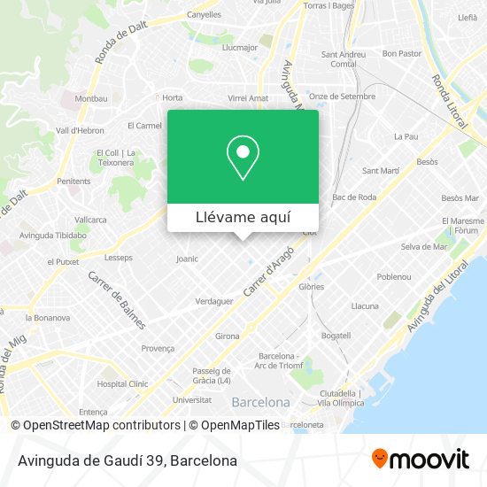 Mapa Avinguda de Gaudí 39