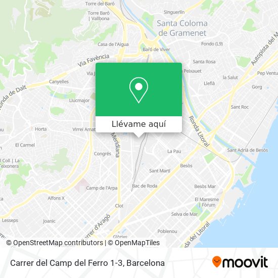Mapa Carrer del Camp del Ferro 1-3