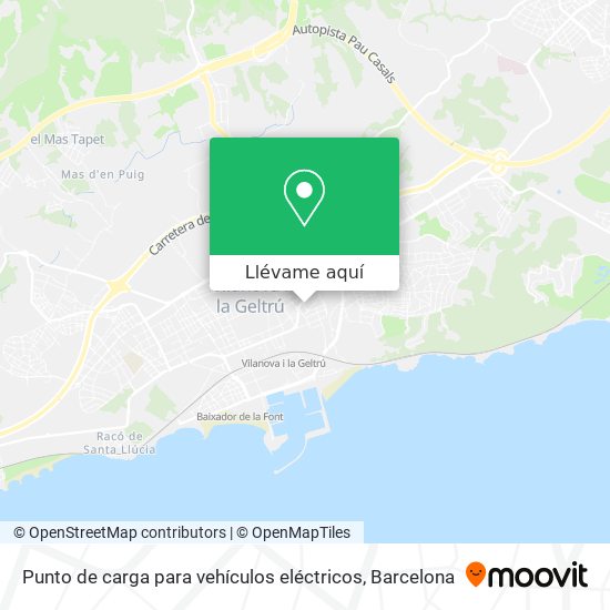 Mapa Punto de carga para vehículos eléctricos