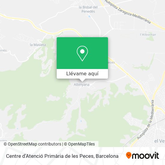 Mapa Centre d'Atenció Primària de les Peces