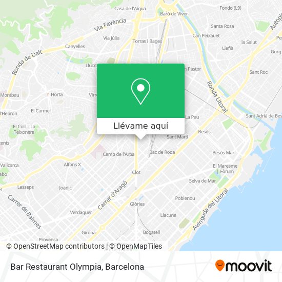 Mapa Bar Restaurant Olympia