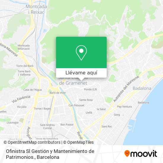 Mapa Ofinistra Sl Gestión y Mantenimiento de Patrimonios.
