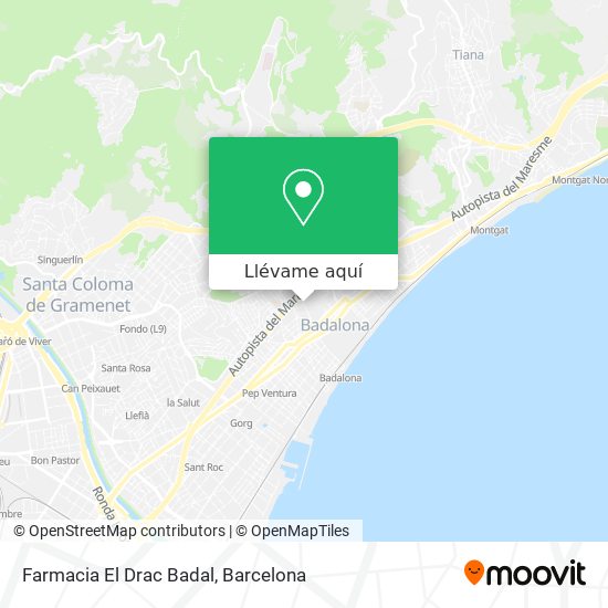 Mapa Farmacia El Drac Badal