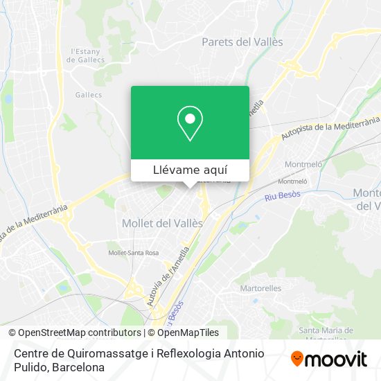 Mapa Centre de Quiromassatge i Reflexologia Antonio Pulido