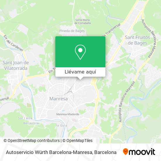 Mapa Autoservicio Würth Barcelona-Manresa
