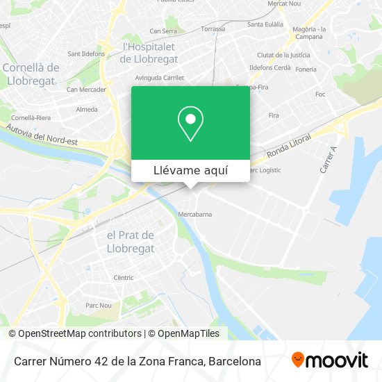 Mapa Carrer Número 42 de la Zona Franca