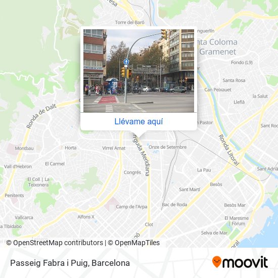 Mapa Passeig Fabra i Puig