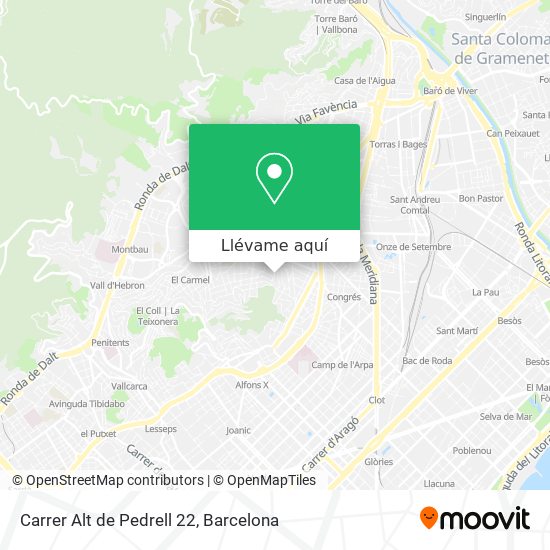 Mapa Carrer Alt de Pedrell 22
