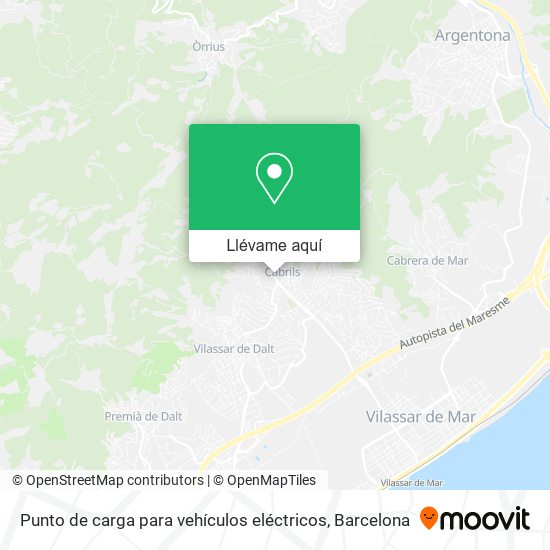 Mapa Punto de carga para vehículos eléctricos