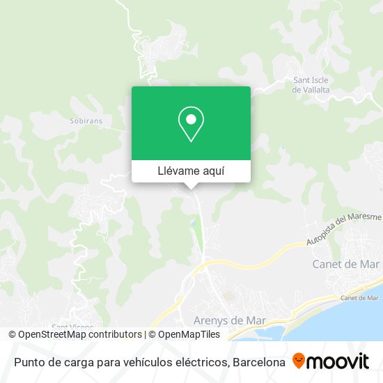 Mapa Punto de carga para vehículos eléctricos