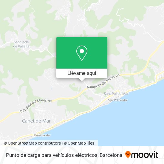 Mapa Punto de carga para vehículos eléctricos