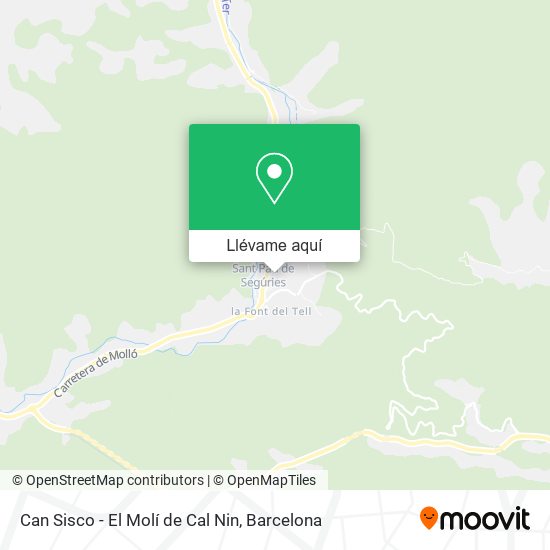 Mapa Can Sisco - El Molí de Cal Nin