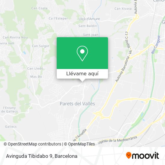 Mapa Avinguda Tibidabo 9