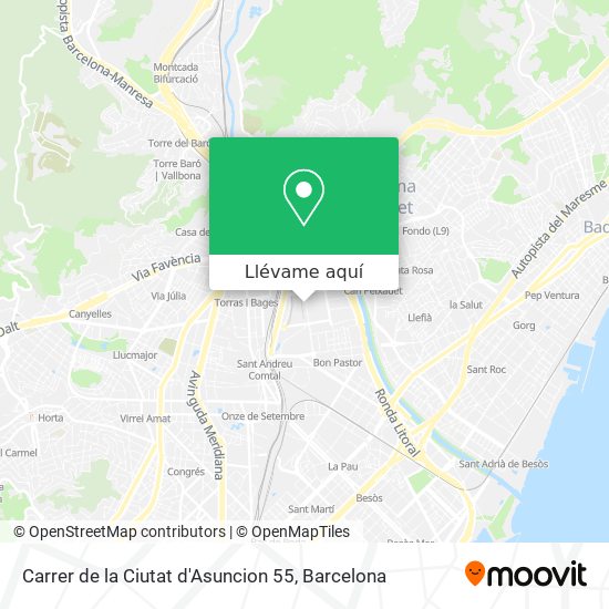 Mapa Carrer de la Ciutat d'Asuncion 55
